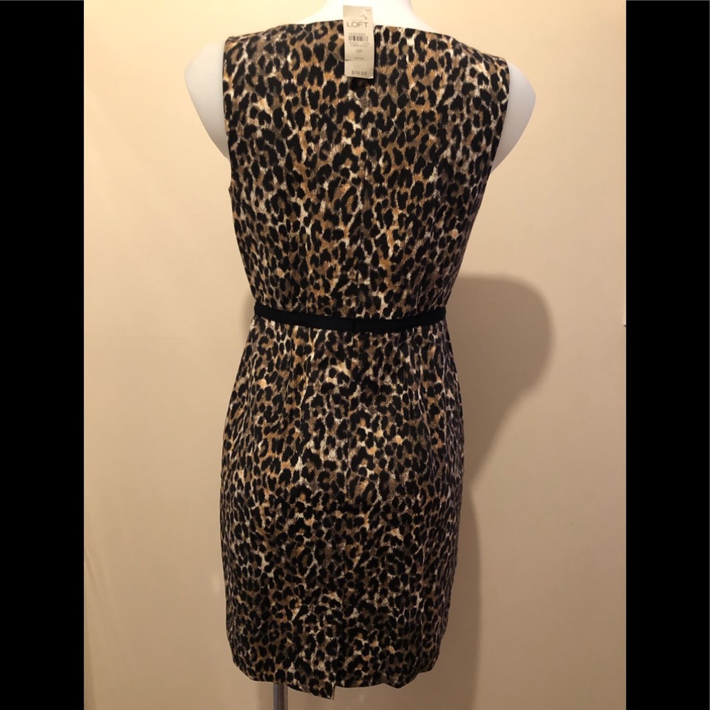 ANN TAYLOR LOFT LEOPARD PRINT SLEEVELESS DRESSπ0P - Picture 6 of 17
